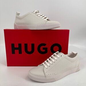 Hugo Boss Zero Tennis Sneakers Size 8 White Leather Ultralite Rubber Sole